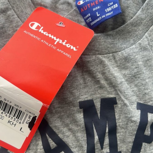 Champion kids T-shirt new, size L, grey