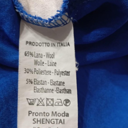 Cardigan-Shirt With Short Sleeve Used, White And Blue