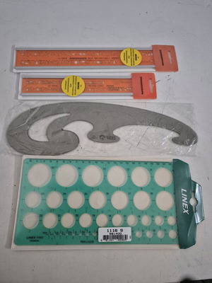 Standardgraph rulers and stencil like new, barely used