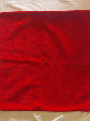 Pillowcase like new, velvet texture deep red 60x60 cm
