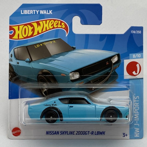 Nissan Skyline 2000GT-R LBWK blue Hot Wheels J-Imports Liberty Walk