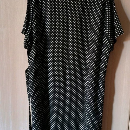Robe new, 100% viscoz, black with white dots, size XXXL