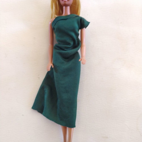 Vintage Barbie doll Mattel 1966 with handmade green maxi dress