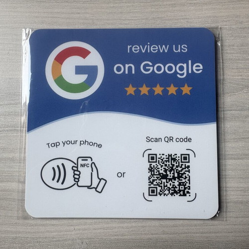 Google Review Card with NFC Tap and QR Code Scan