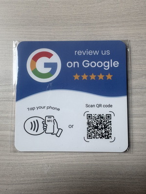 Google Review Card with NFC Tap and QR Code Scan