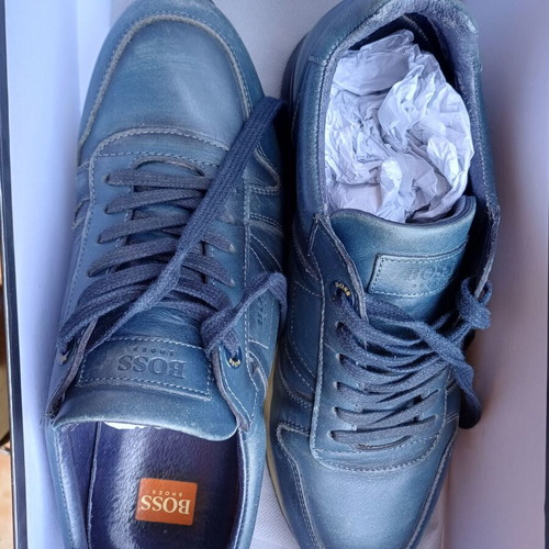 Boss casual shoes size 42 used, white and blue