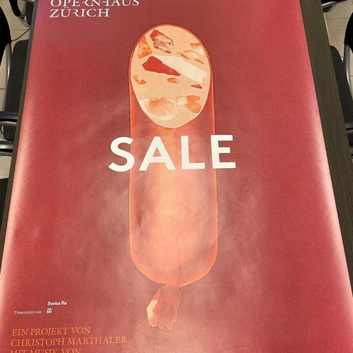 Zurich Opera House "Sale" poster used, Christoph Marthaler