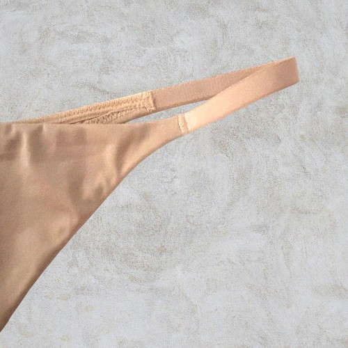 Luna beige string panties, Large and XLarge