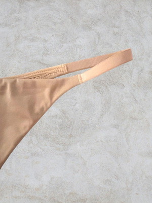 Luna beige string panties, Large and XLarge