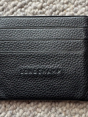Longchamp credit card holder used, black