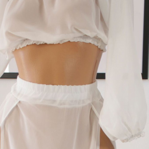 Beachwear pants with white transparent top new