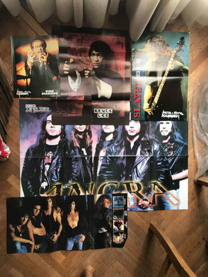 Posters used collectible with Kind Diamond, Bruce Lee, Slayer, Lemmy, Angra, Bon Jovi, Paradise Lost, Blind Guardian, Aris