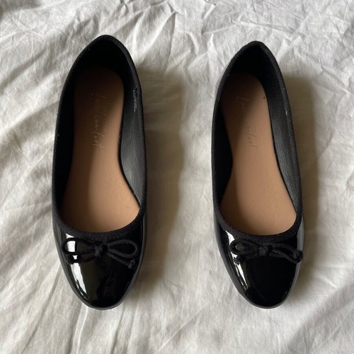New Look faux patent leather ballerinas new black size 40