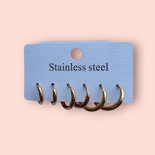 Earrings made of stainless steel new, gold color