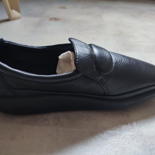 Ecco Soft men's leather slip-on shoes size 42, black