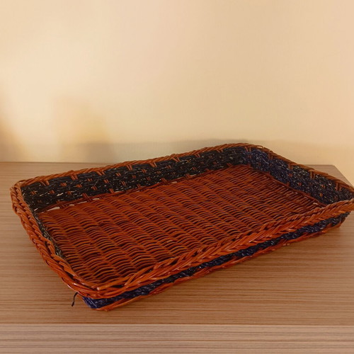 Rectangular Woven Tray in Very Good Condition 35.5x23.5 cm