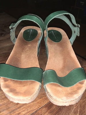 Δερμάτινα πέδιλα Adam's Shoes σαν καινούργια, πράσινα, νούμερο 39