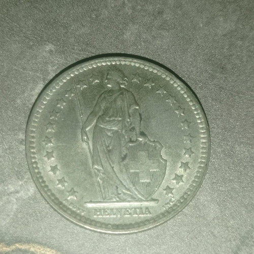 Silver Swiss collectible coin 2 Franc 1961 used
