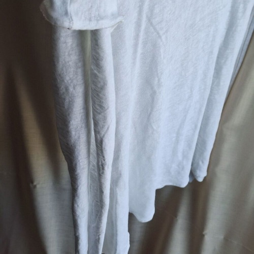 White Knit Oversized Boxy Top Medium Semi Sheer Cotton