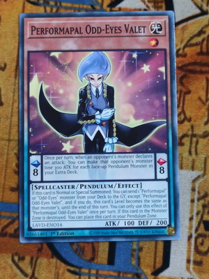 Performapal Odd Eyes Valet κάρτα Yu-Gi-Oh!
