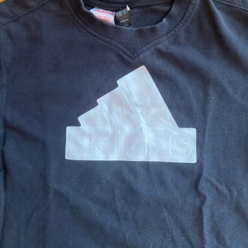 Adidas T-shirt with white layered logo, black
