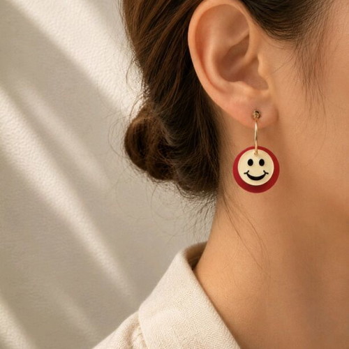 Smiley acrylic earrings new, modern and playful design