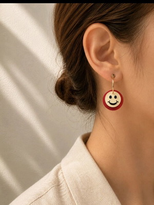 Smiley acrylic earrings new, modern and playful design