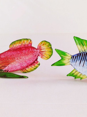 Glass figures tropical fish set 7 new