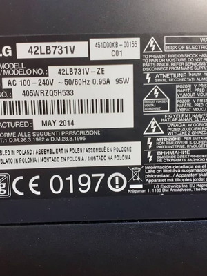 Πλακέτες LG 42LB731V μεταχειρισμένες για σπασμένη οθόνη