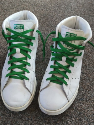 Adidas Stan Smith Mid boots used, white leather, size 46