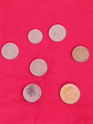 Drachma coins used, various collectible, over 40 years old
