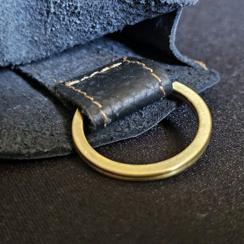 Leather key wallet used, dark blue