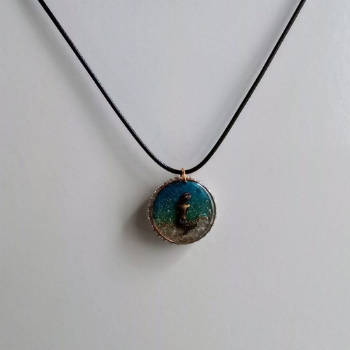 Handmade Mermaid Necklace 2in1 new, blue and gold