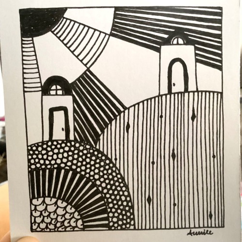 House mini hand-drawn sketch on Bristol paper new