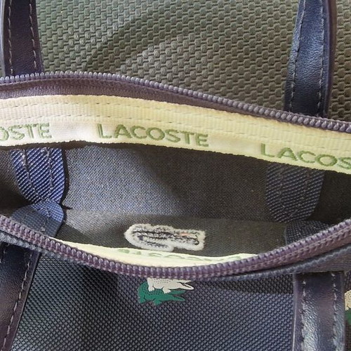 Lacoste Croc Print Mini Cross-Body Bag used, blue