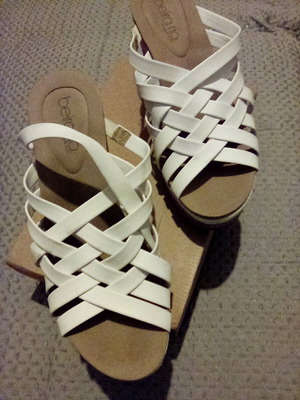 Beira Rio platform shoes used, size 39, white