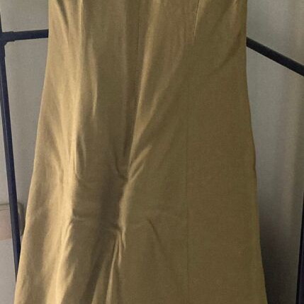 Zara sleeveless maxi dress linen viscose, khaki green, size S