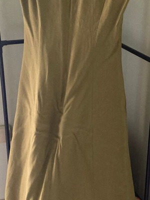 Zara sleeveless maxi dress linen viscose, khaki green, size S