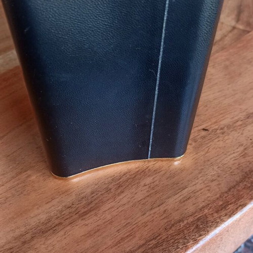 Stainless Steel Flask with Leather like new 8oz ~240ml