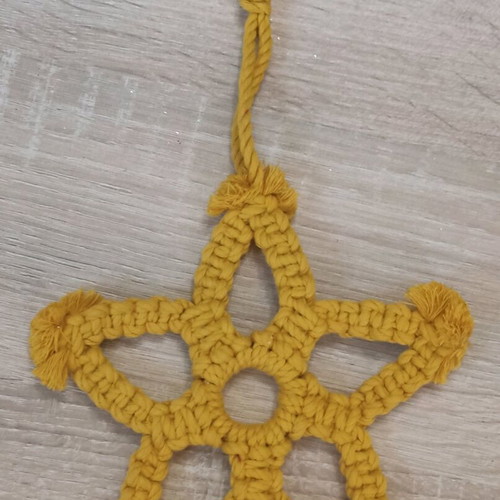 Decorative macrame star ornament handmade