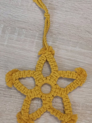 Decorative macrame star ornament handmade