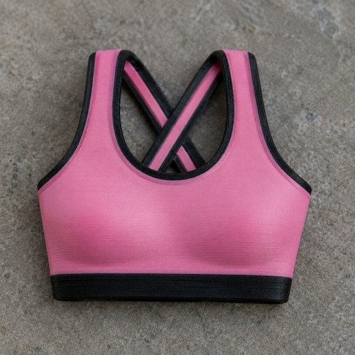 3D printed women's sports bra keychain PETG-CF, pink and black