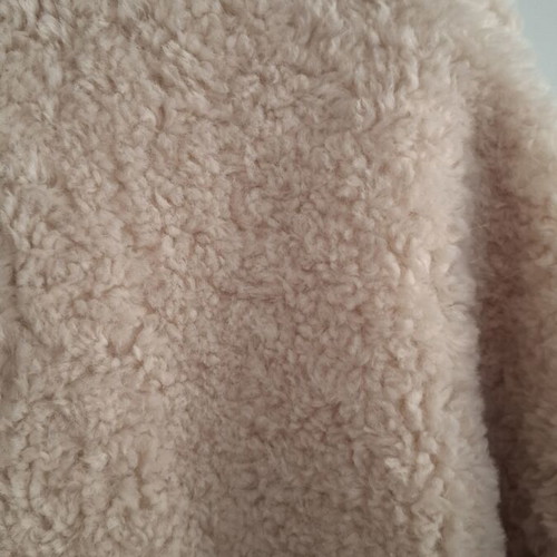 Cider oversized long beige faux fur coat