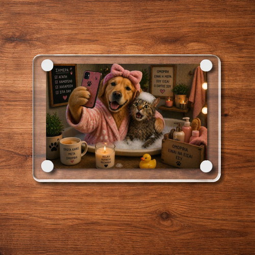 Acrylic Spa Selfie Pets Fridge Magnet new
