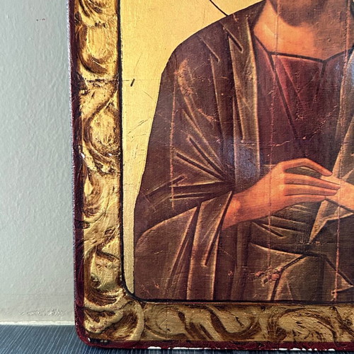 Handmade religious icon of Saint Iakovos, Byzantine style