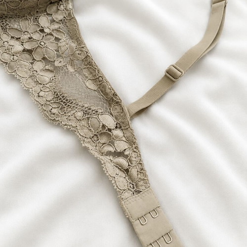 Bra with lace and padding new, beige H&M
