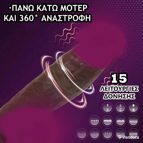 Ρεαλιστικός δονητής σιλικόνης με 10 δονήσεις και 360° περιστροφή G-Spot καινούργιο