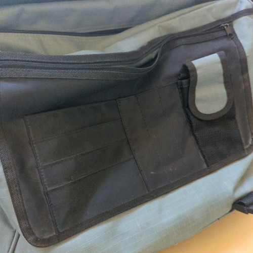 Laptop bag grey new, with strap and multiple compartments