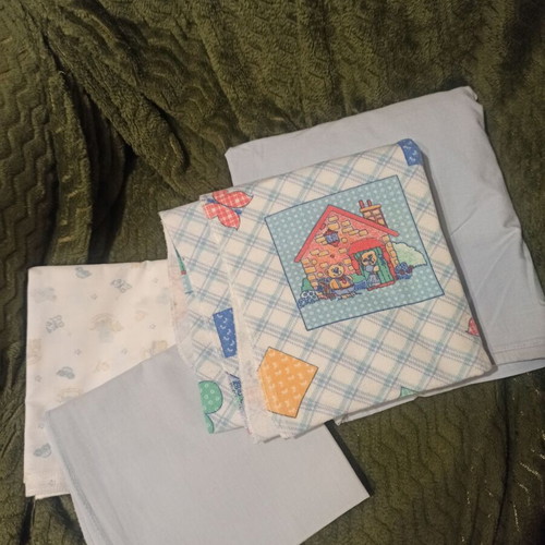 Crib sheets used, flannel cloths 70x70, pack