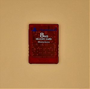 Genuine OEM Magic Gate PS2 MEMORY CARD - 8MB [PN SCPH-10020] (Red)